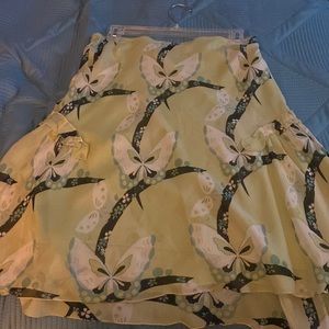 Max Studio Flowy Butterfly Green Skirt